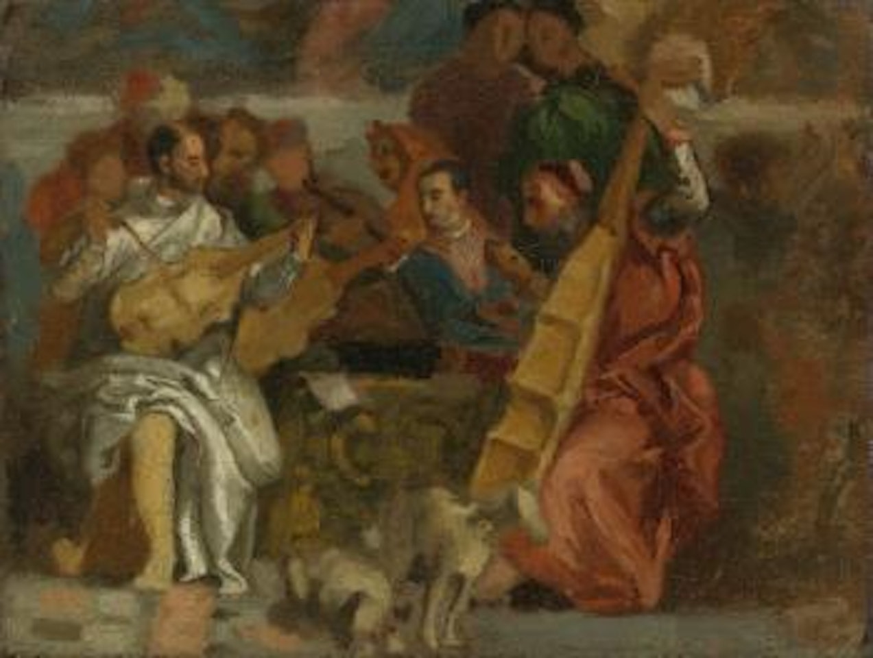 Musicians, After Veronese, a Detail From The Marriage At Cana by Eugene Delacroix