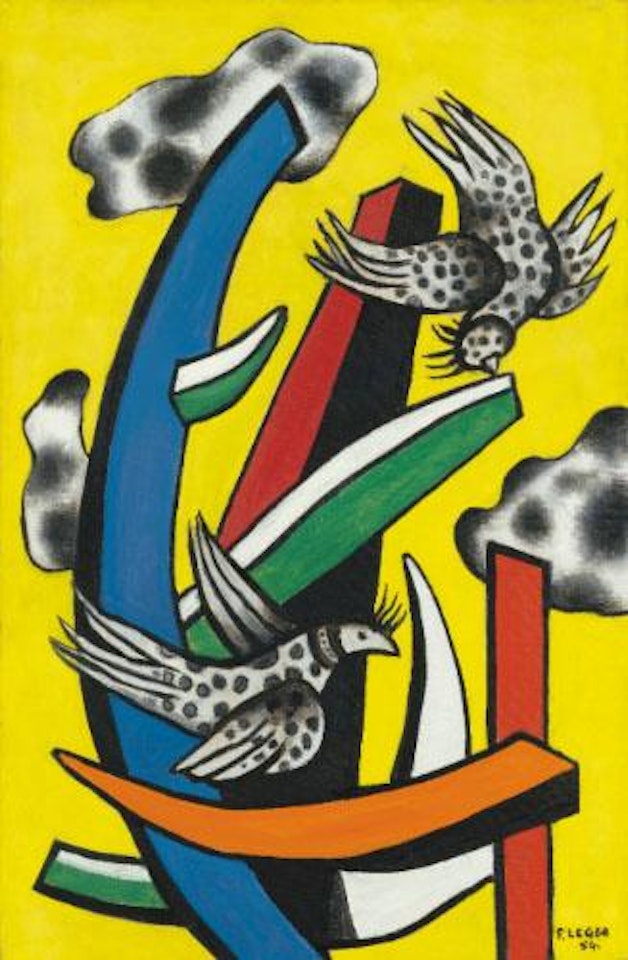 Composition Aux Deux Oiseaux by Fernand Leger