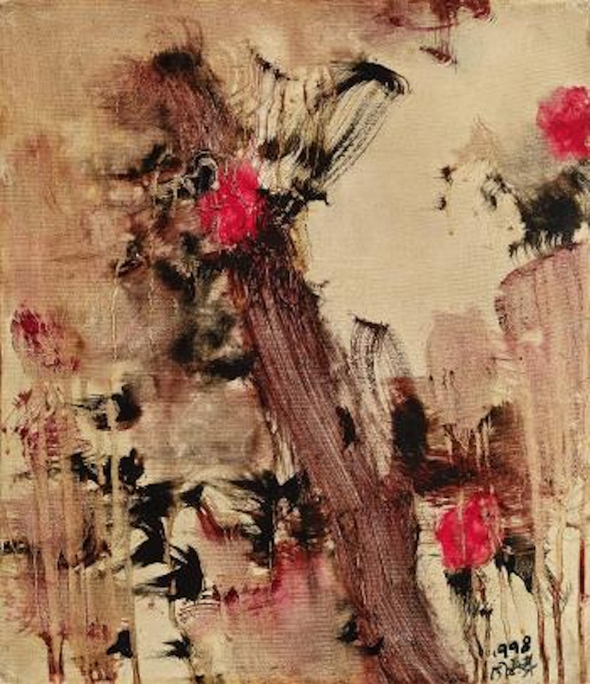 The flower beside the rock by Zhou Chunya
