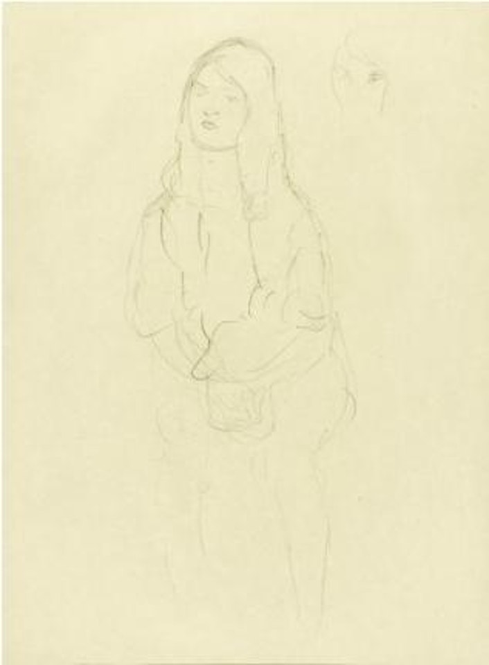 Sitzendes Mädchen by Gustav Klimt