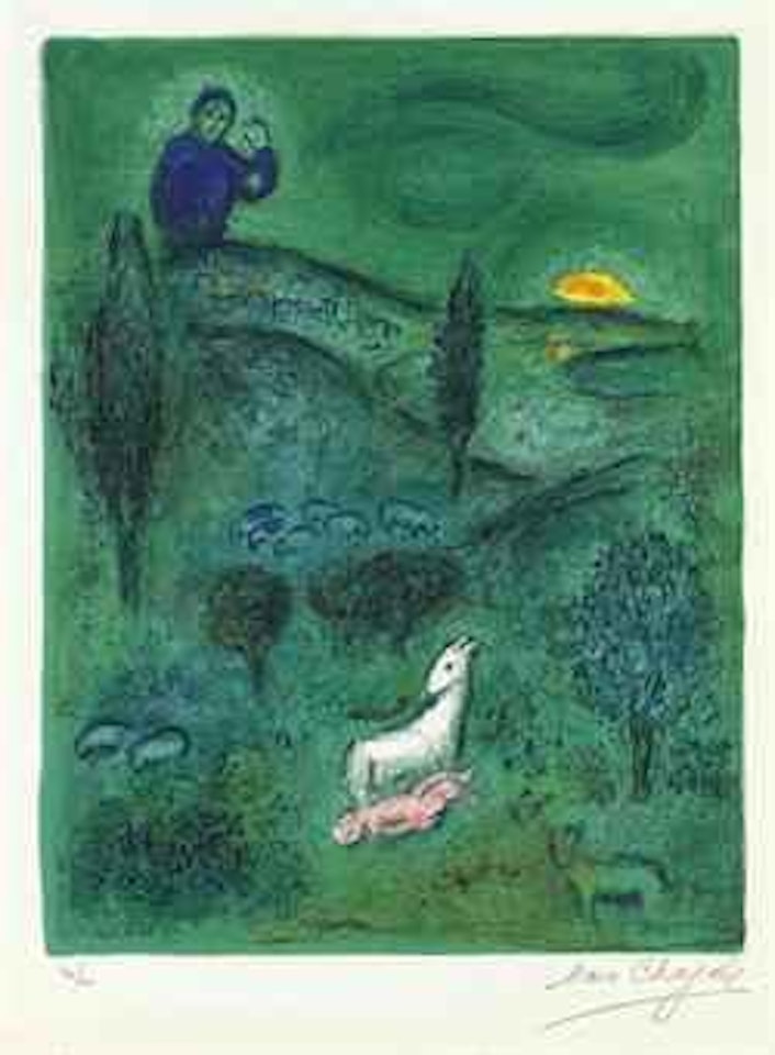 Découverte de Daphnis par Lamon, from Daphnis et Chloé (M. 309; see C. books 46) by Marc Chagall