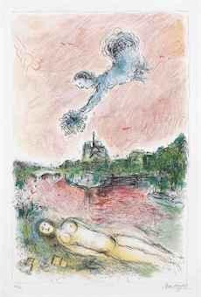 Vue de Notre-Dame (M. 977) by Marc Chagall