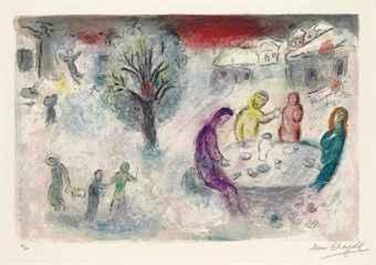 Le Repas chez Dryas, from Daphnis et Chloé (M. 334; see C. books 46) by Marc Chagall