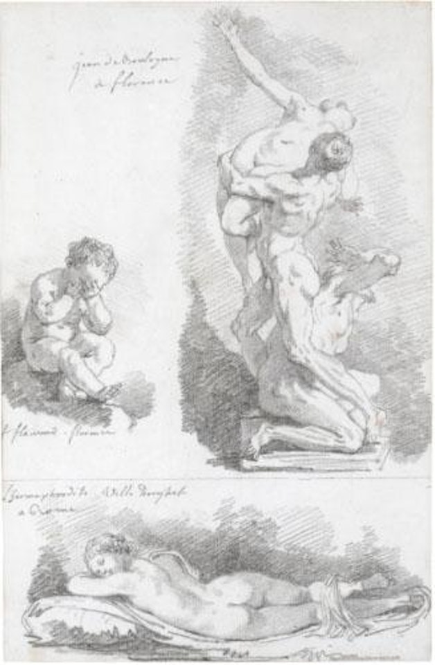 Sheet Of Studies After Sculptures by Jean-Honoré Fragonard