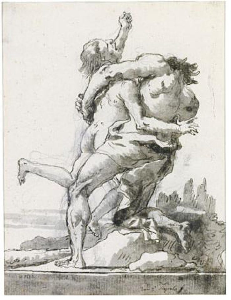 Hercules And Antaeus by Giovanni Domenico Tiepolo