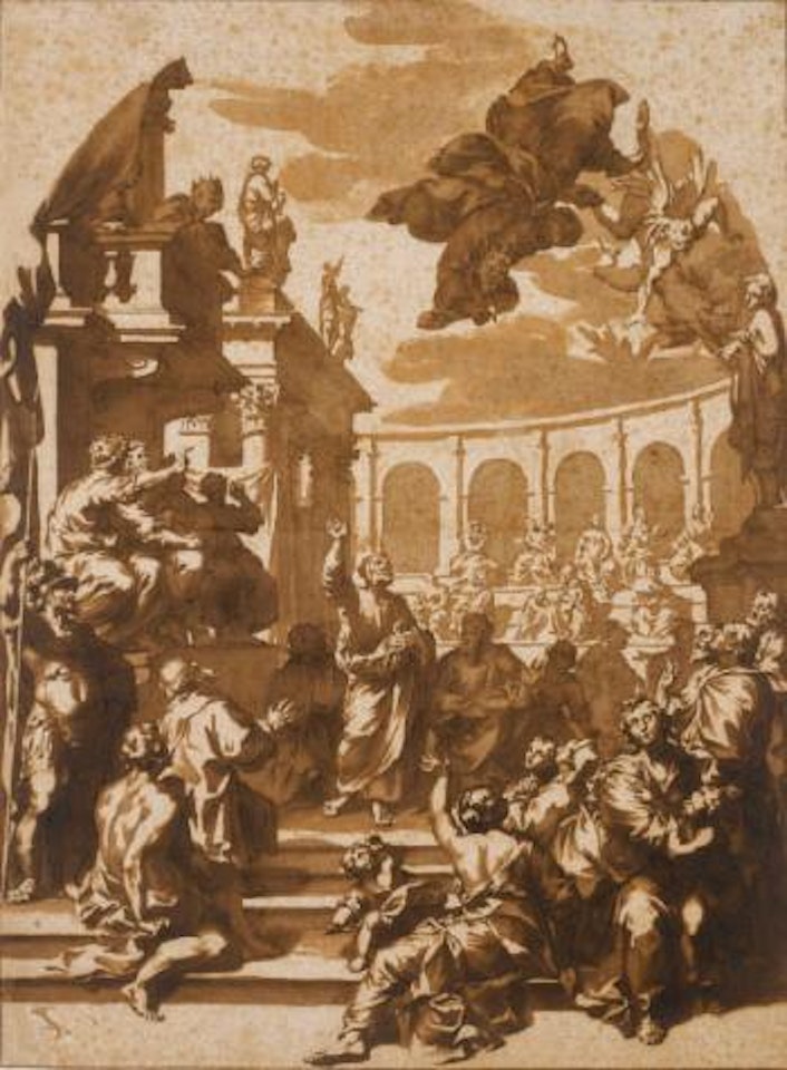 Simon Magus Rebuked By St. Peter by Jan de Bisschop