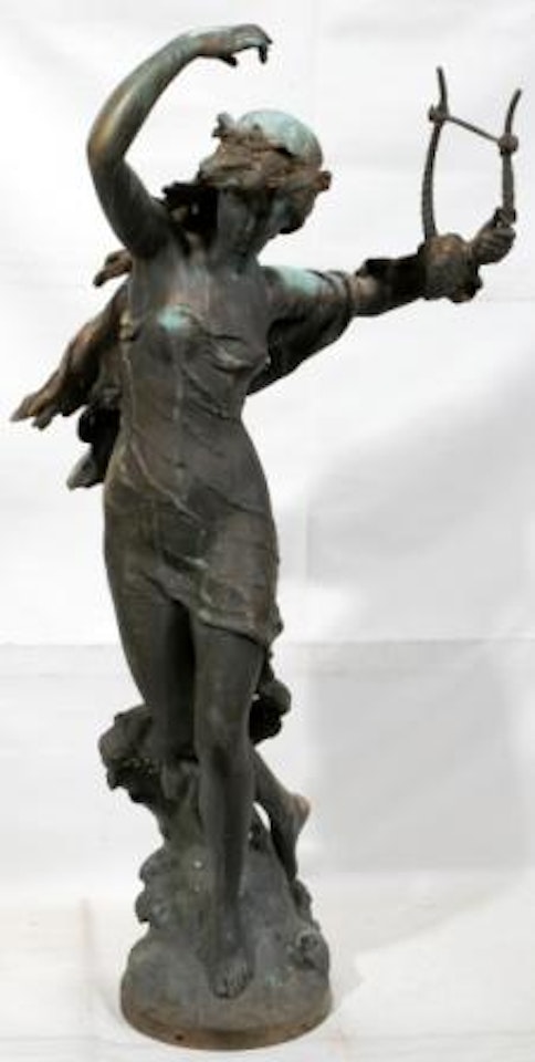 Woman with lyre by Mathurin Moreau
