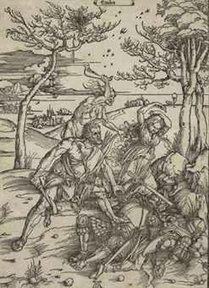 Hercules conquering Cacus (Hercules conquering the Molionide Twins) (B 127; by Albrecht Dürer