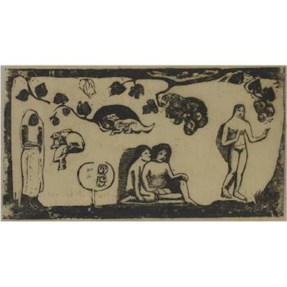 Femme Animaux Et Feuillages (G. 59; M. K. J. 43) by After Paul Gauguin