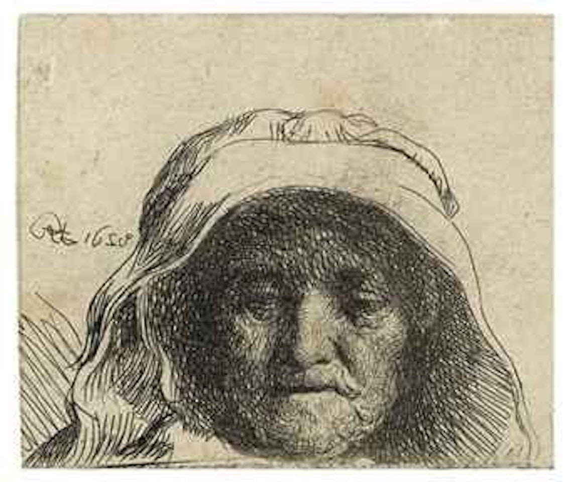 The Artist's Mother: Head only, full Face (B., Holl. 352; H. 82) by Attributed to Rembrandt Harmensz van Rijn