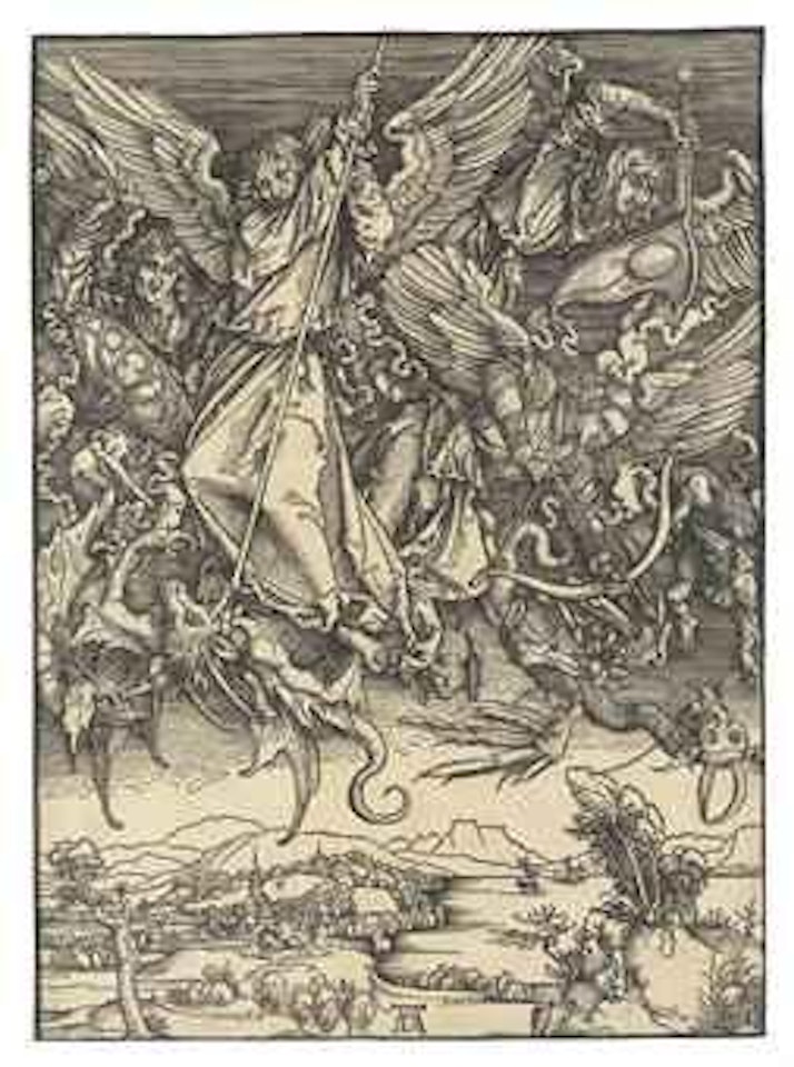 Saint Michael fighting the Dragon, from: The Apocalypse (B. 72; M., Holl. 174; S.M.S. 122) by Albrecht Dürer