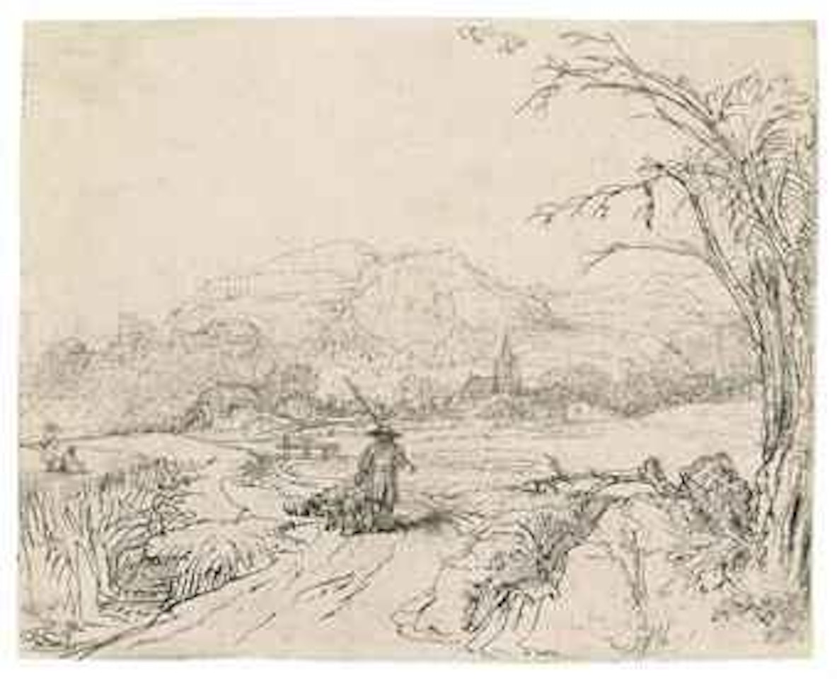 Landscape with Sportsman and Dog (B., Holl. 211; H. 265) by Attributed to Rembrandt Harmensz van Rijn