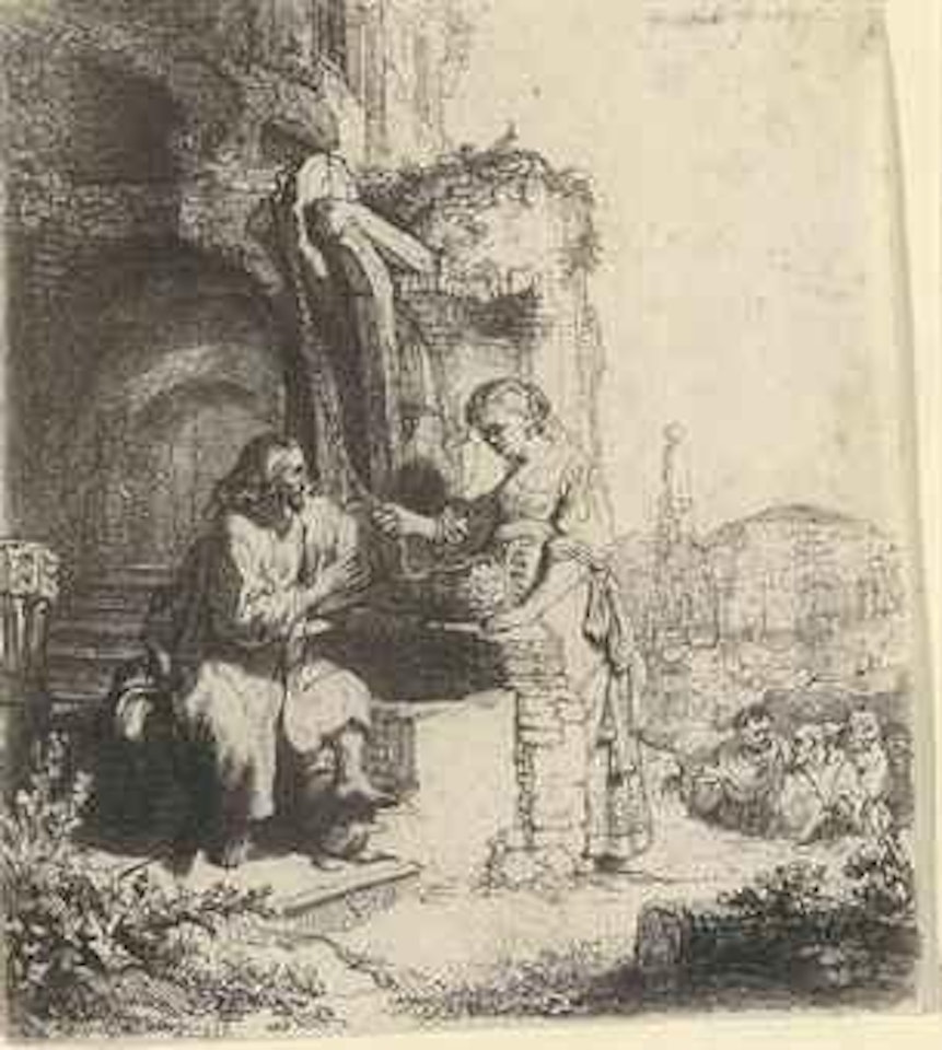 Christ and the Woman of Samaria among Ruins (B, Holl 71; H 122) by Attributed to Rembrandt Harmensz van Rijn