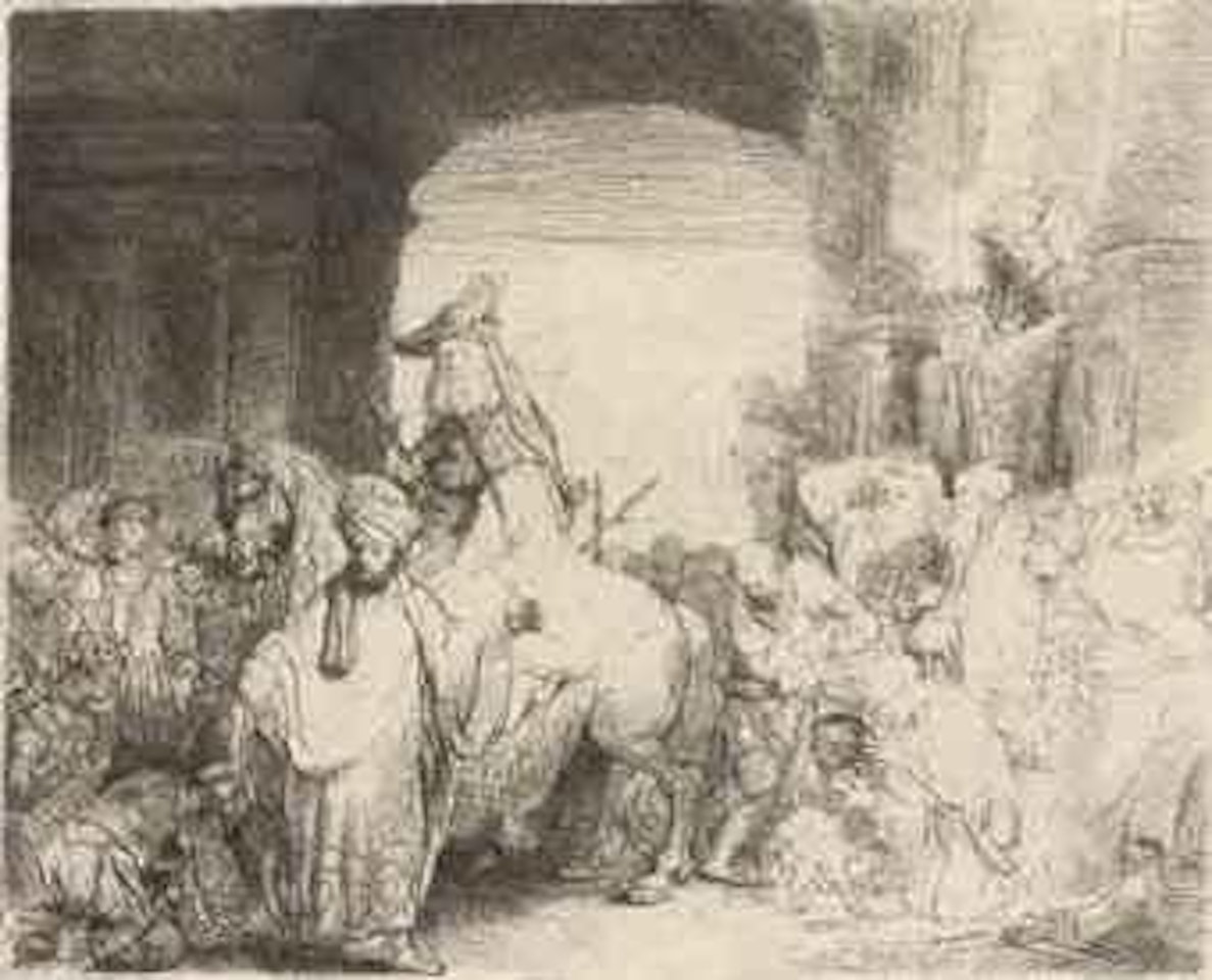 The Triumph of Mordecai (B., Holl. 40; H. 172) by Attributed to Rembrandt Harmensz van Rijn