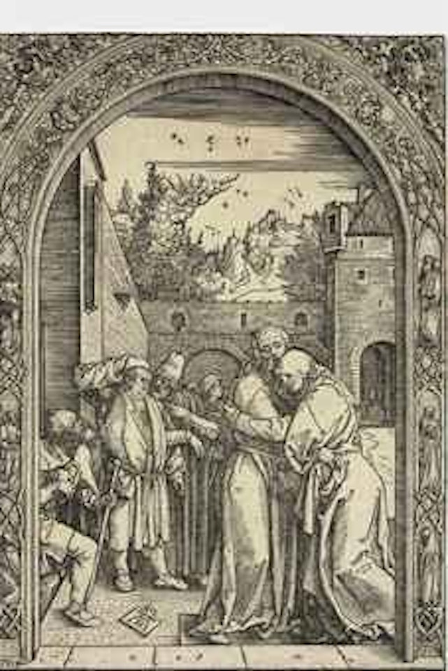 Joachim and Anna at the Golden Gate, from: The Life of the Virgin (B. 79; M., Holl. 191; S.M.S. 169) by Albrecht Dürer