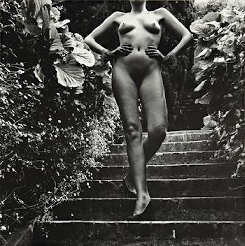 Nude Descending Staircase, Nice by Helmut Newton