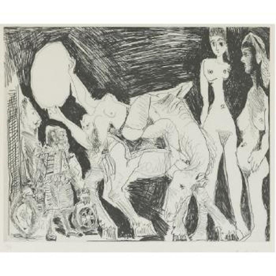 Cirque: ÃcuyÃ¨re, Femmes Et Spectateurs, Dont Un Garagiste DÃ©guisÃ© (B. 1523; Ba. 1539) by Pablo Picasso