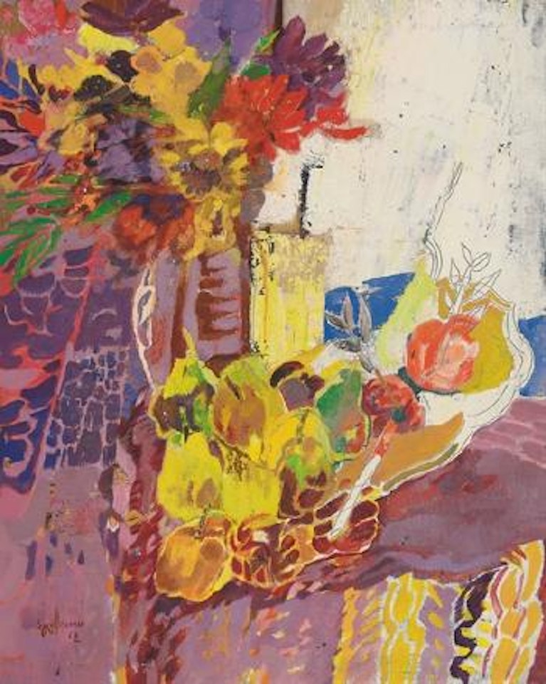 Apple on the table by Sakti Burman