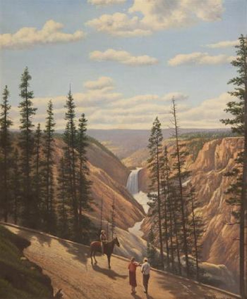 Watching the falls by Levi Wells Prentice