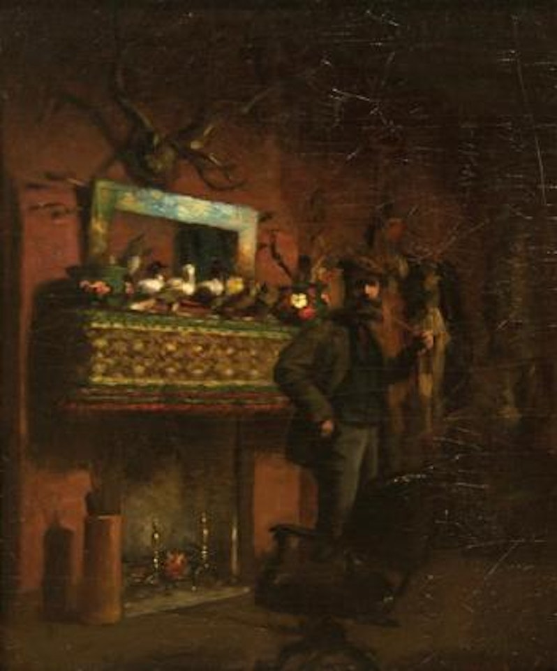 Inside the hunting lodge by Norman Garstin