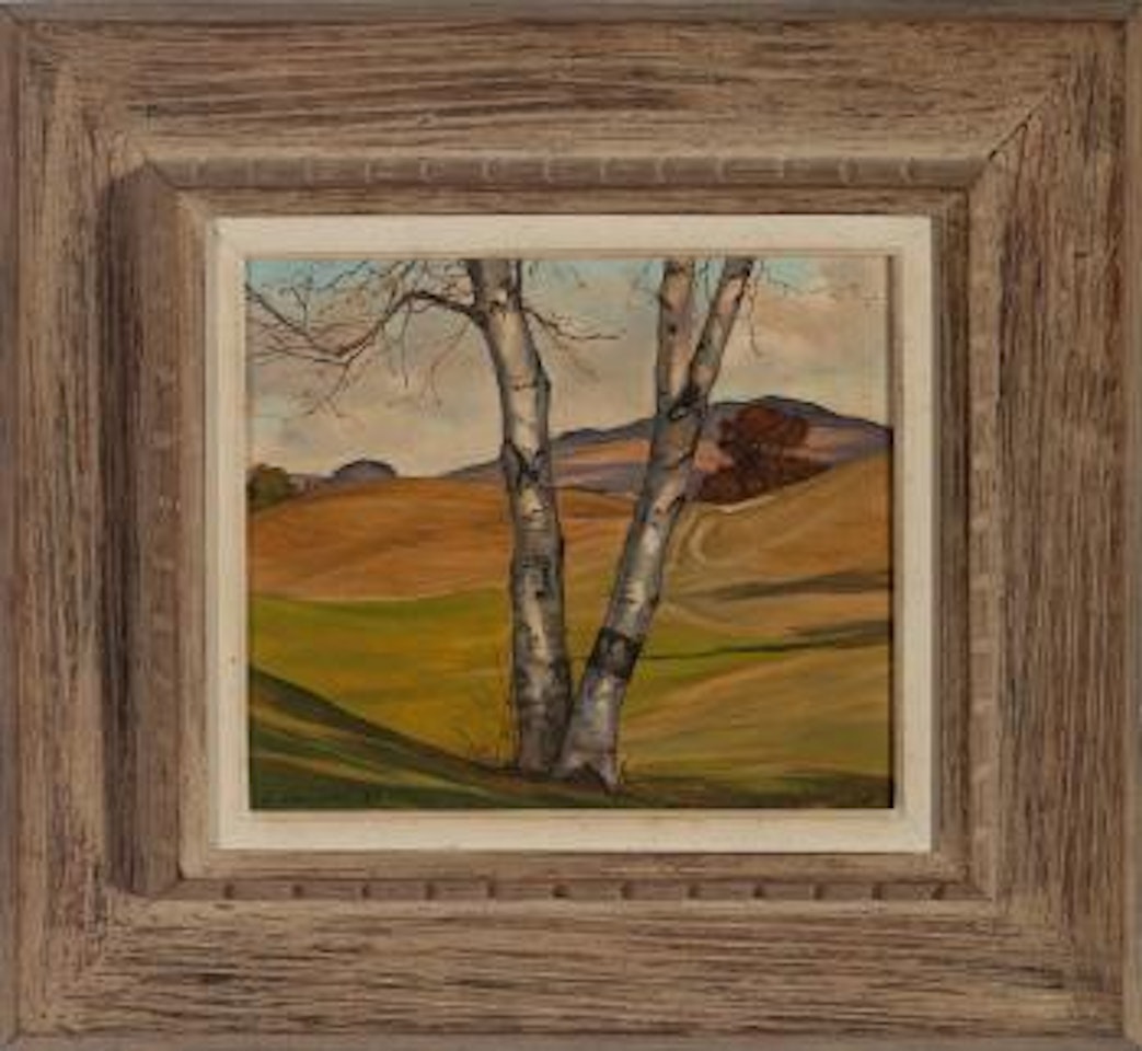 Early October, the solitary birch by Luigi Lucioni