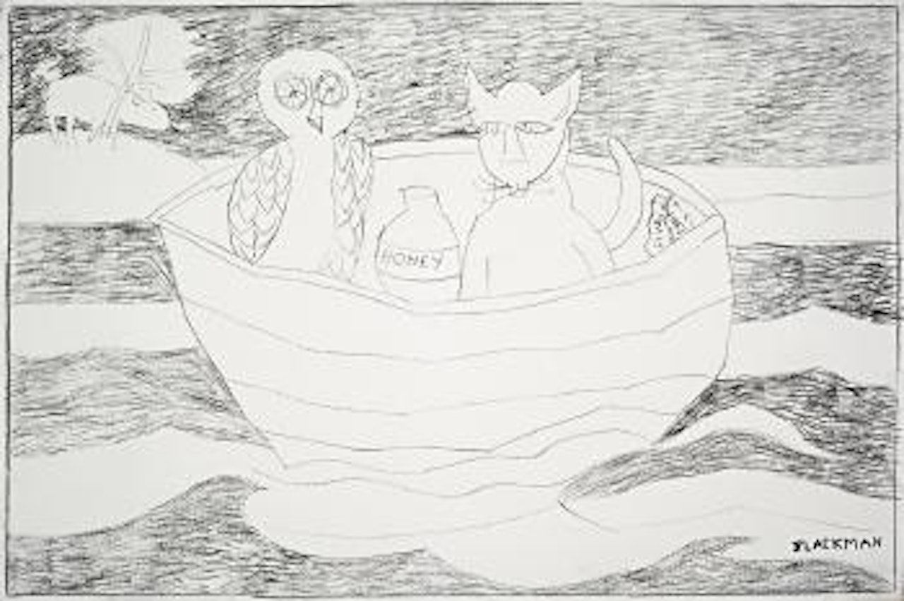 The owl and the pussycat by Charles Blackman