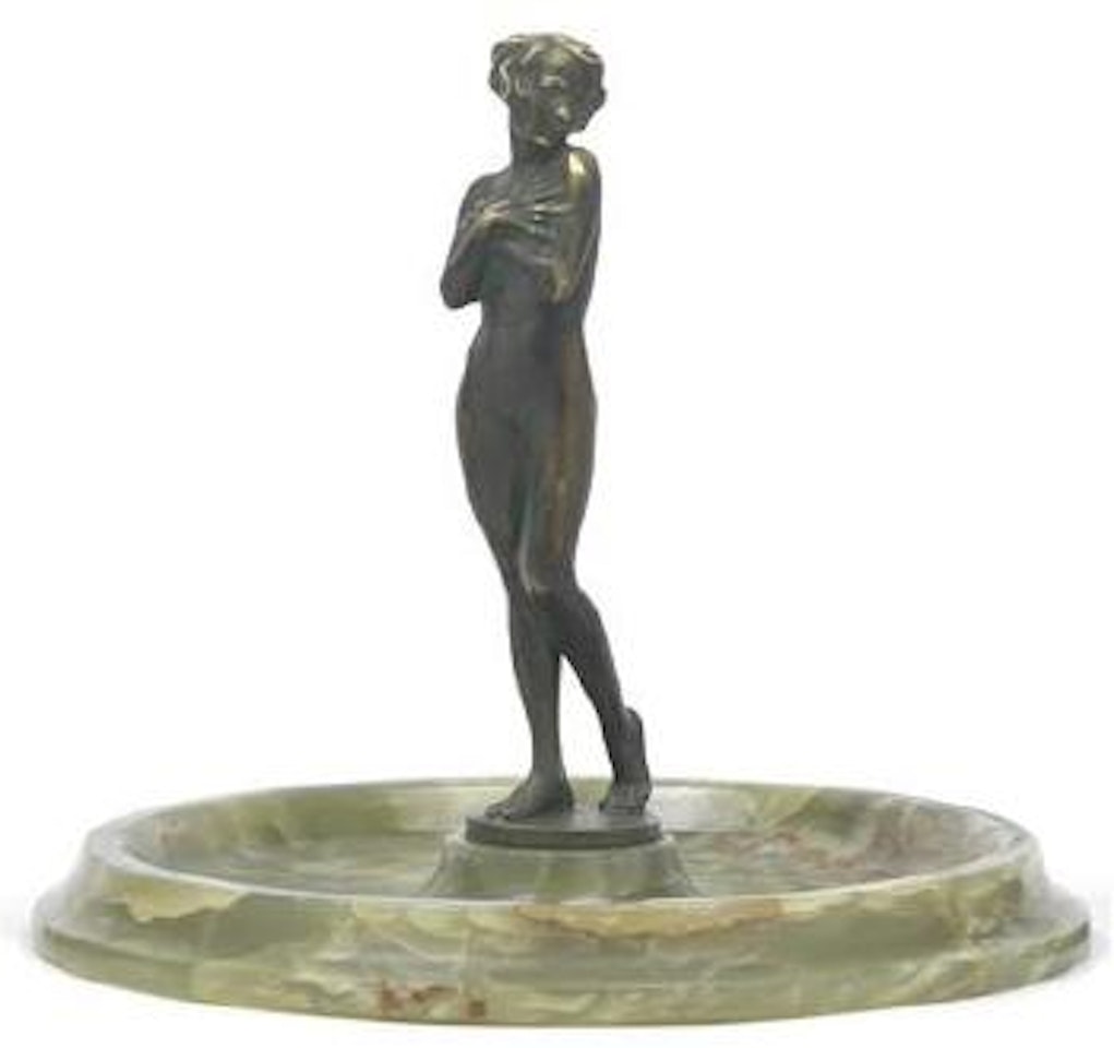 An upright standing nude girl by Josef Lorenzl