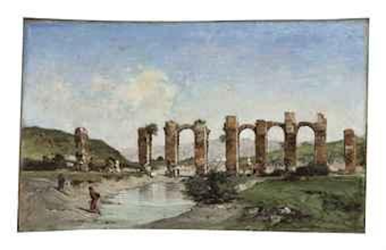 The Roman acqueduct, Cherchell, Algeria by Victor Pierre Huguet