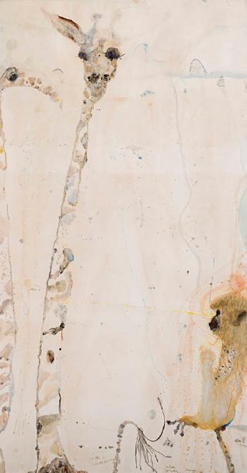 Giraffes and Sacred Monkey, Kenya by John Olsen