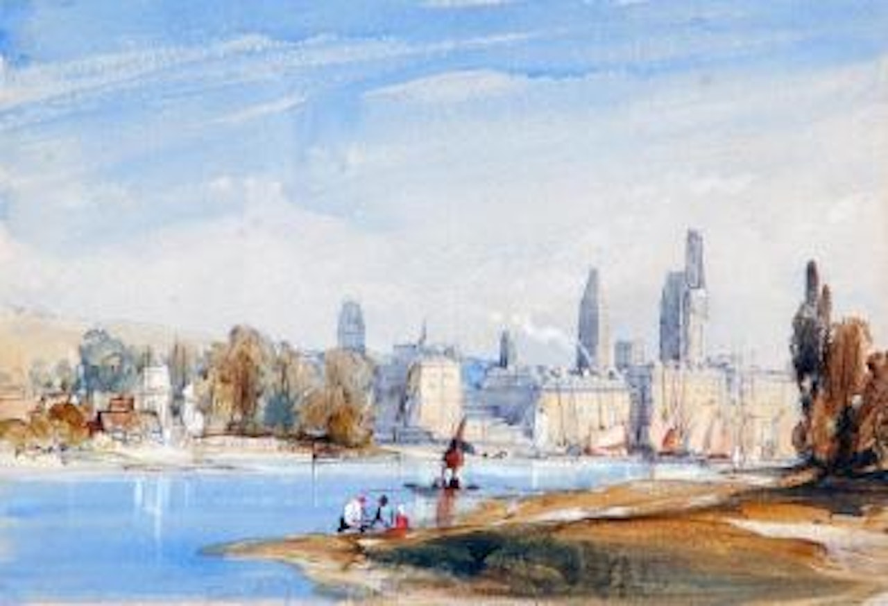 Rouen, a view from the river by William Callow