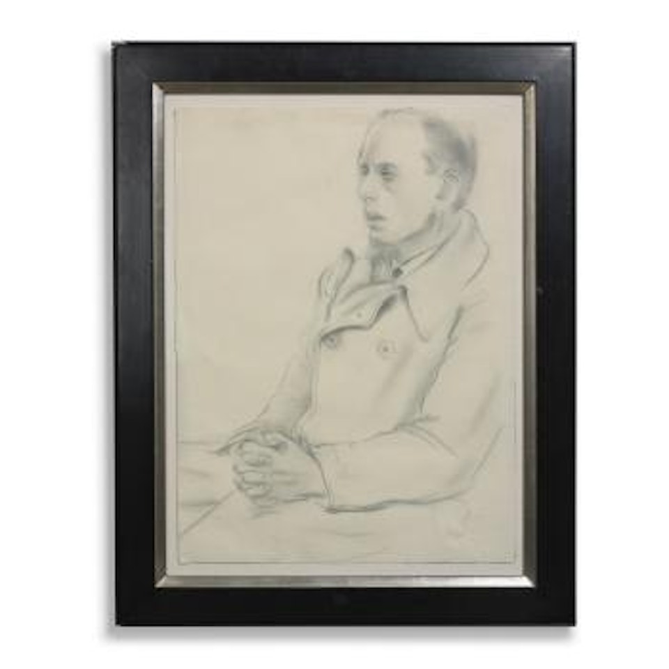 Sitting unemployed man by George Grosz