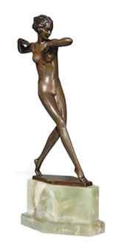 A Josef Lorenzl Patinated Bronze Figure by Josef Lorenzl