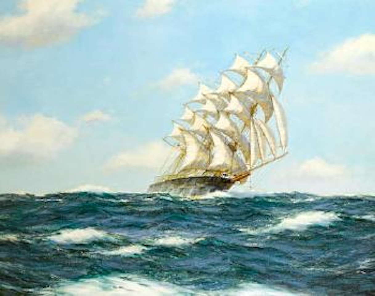 The American Clipper Great Admiral cracking along by Henry Scott
