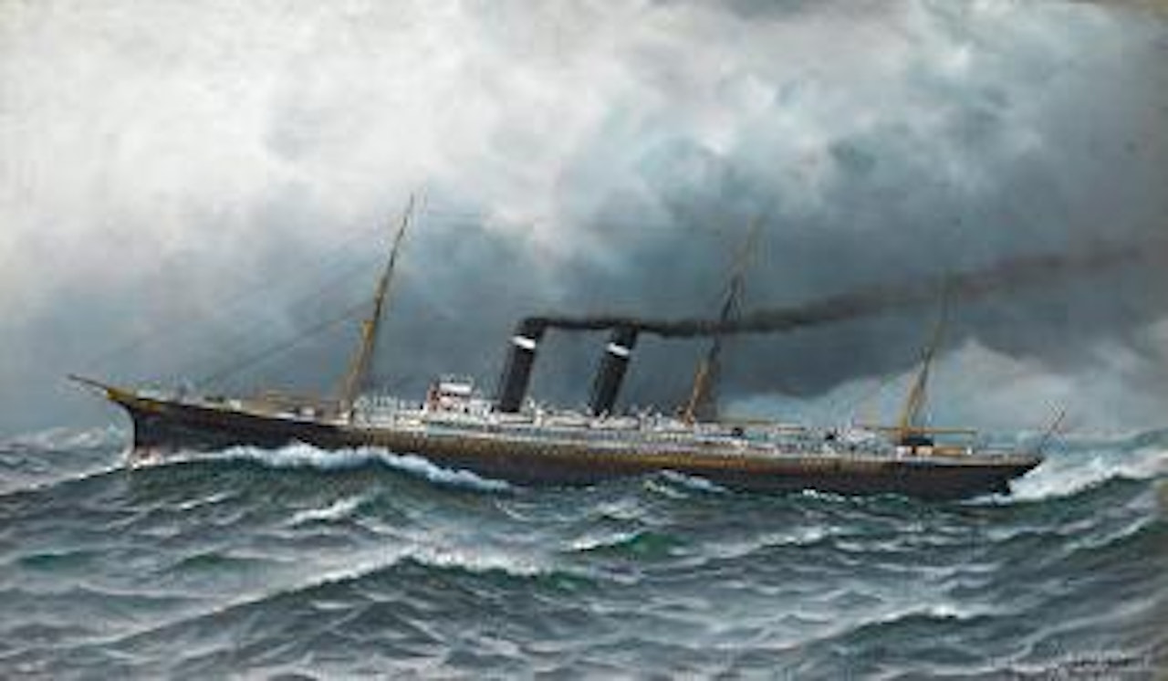 The liner New York (formerly City of New York in a North Atlantic swell ) by Antonio Jacobsen