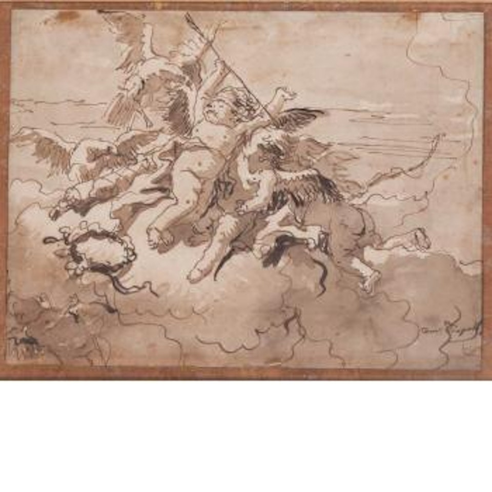 Flying angels by Giovanni Domenico Tiepolo