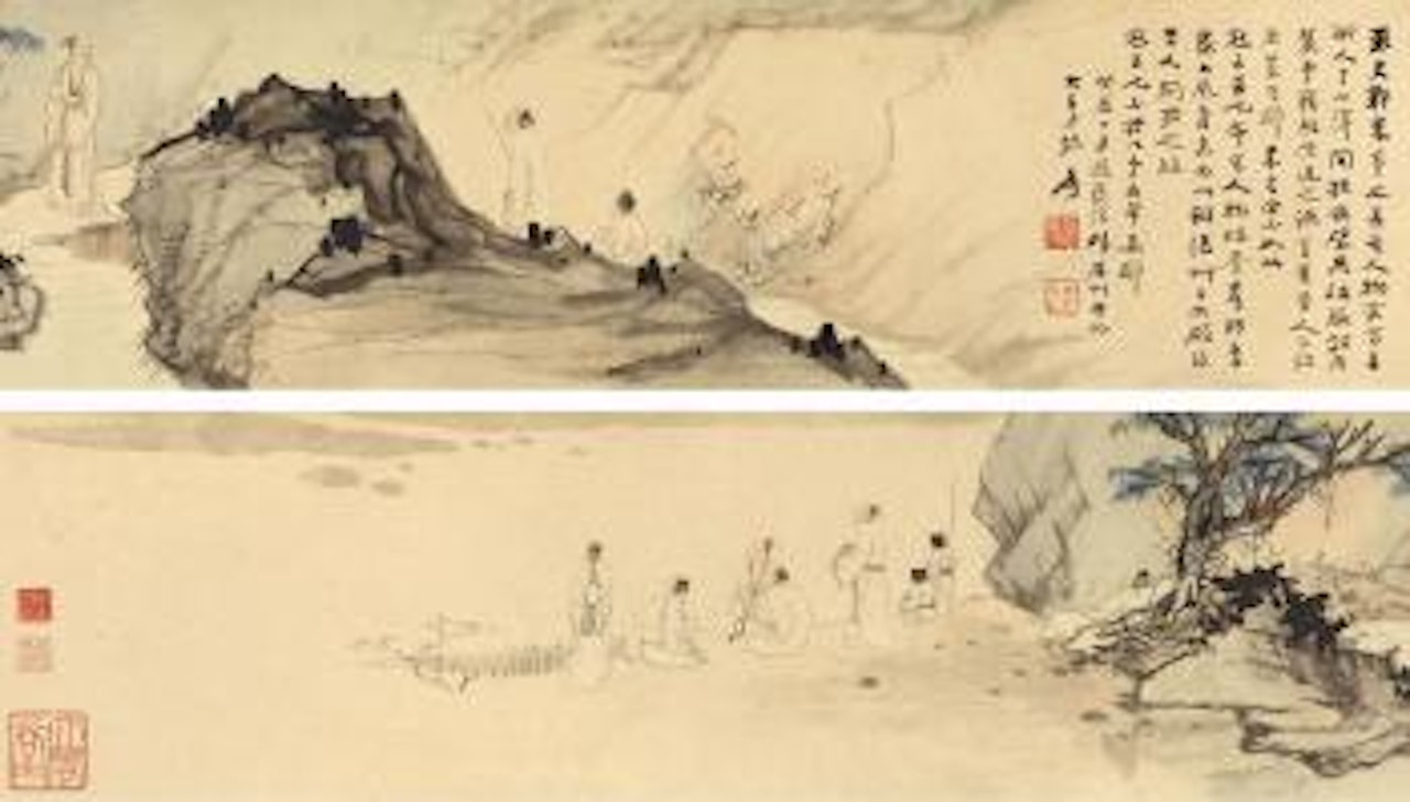 Scholars in Jin Dynasty by Zhang Daqian