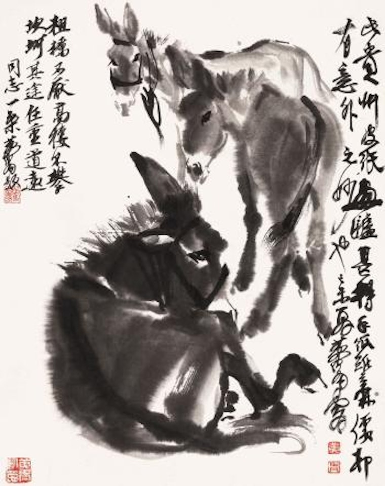 Three donkeys by Huang Zhou