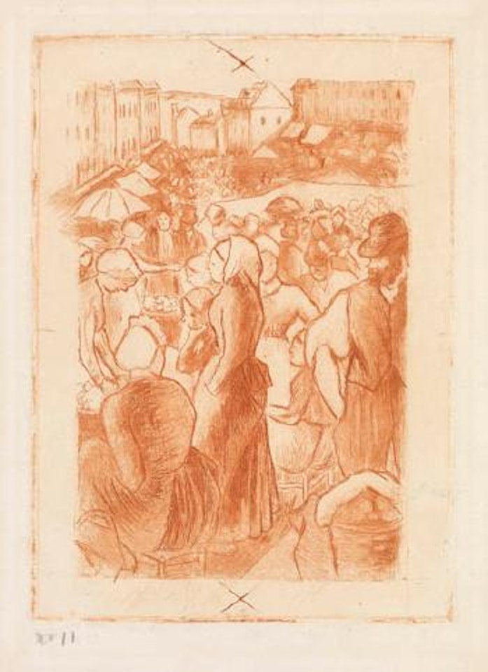 Marché à Gisors (Rue Cappeville) by Camille Pissarro