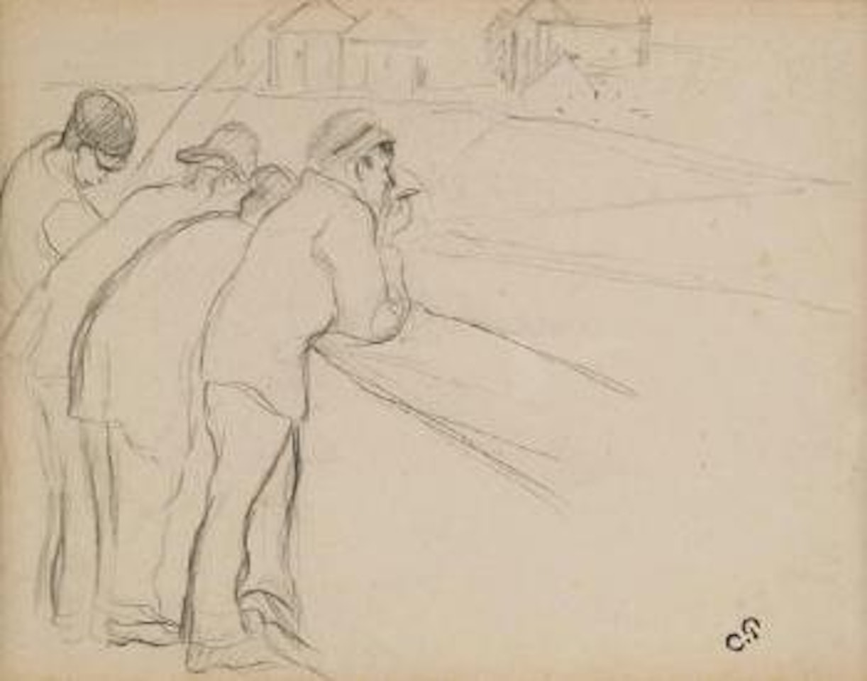 Les hommes parlent dans la rue by Camille Pissarro