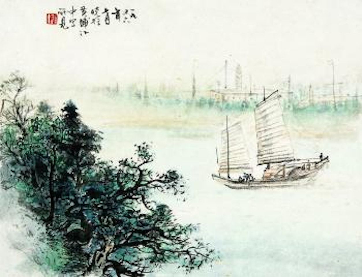 Scenery on Huangpu River by Li Xiongcai