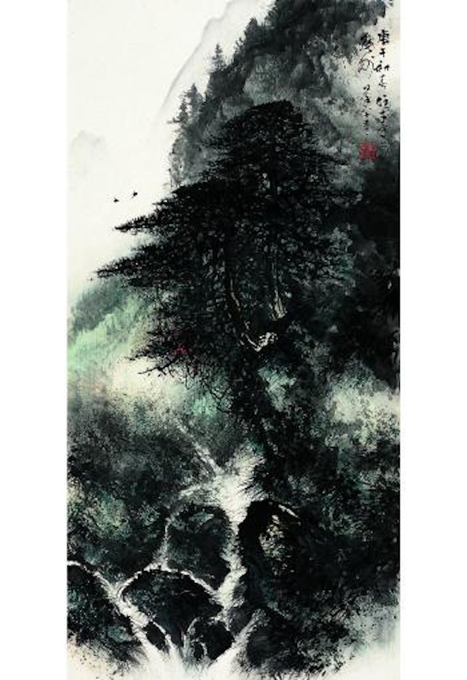 Birds flying over the pine tree by Li Xiongcai