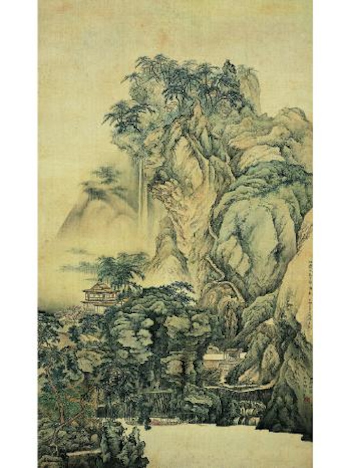 Pine trees beside the river by Chen Shaomei
