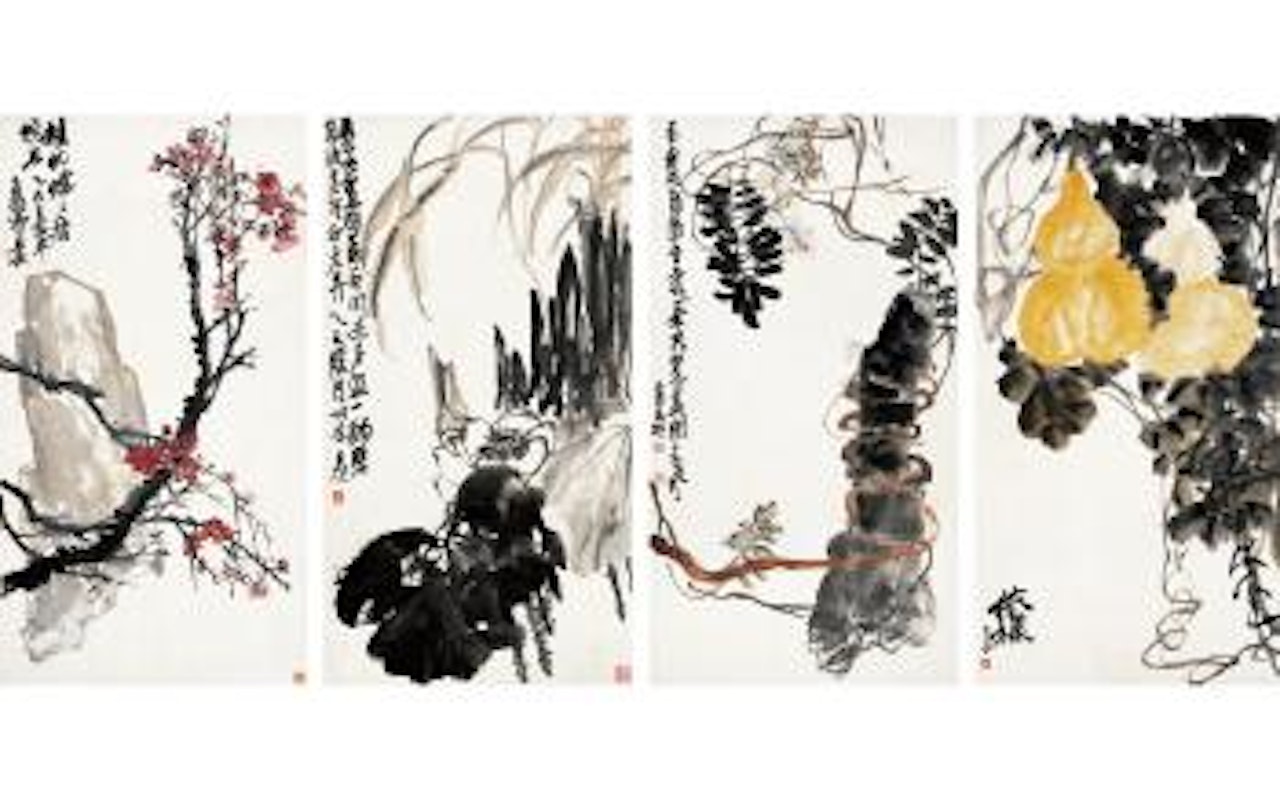 Gourds and flowers by Wu Changshuo