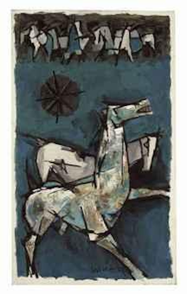 Untitled (Horses) by M.F. Husain