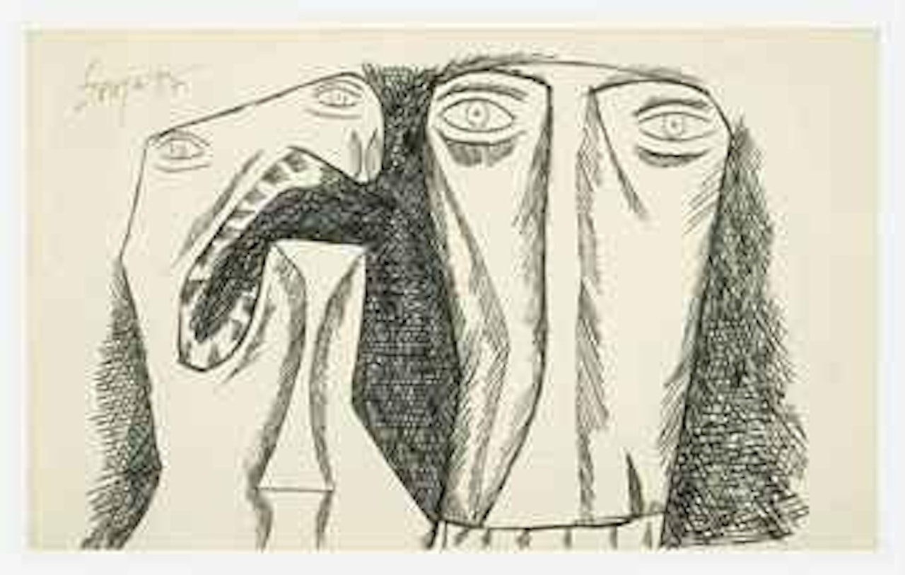 Untitled (Two Heads) by Francis Newton Souza