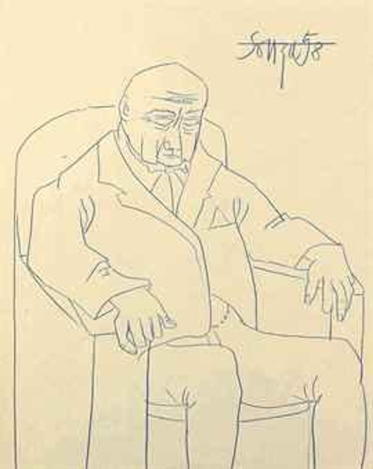 Untitled (Seated Man) by Francis Newton Souza