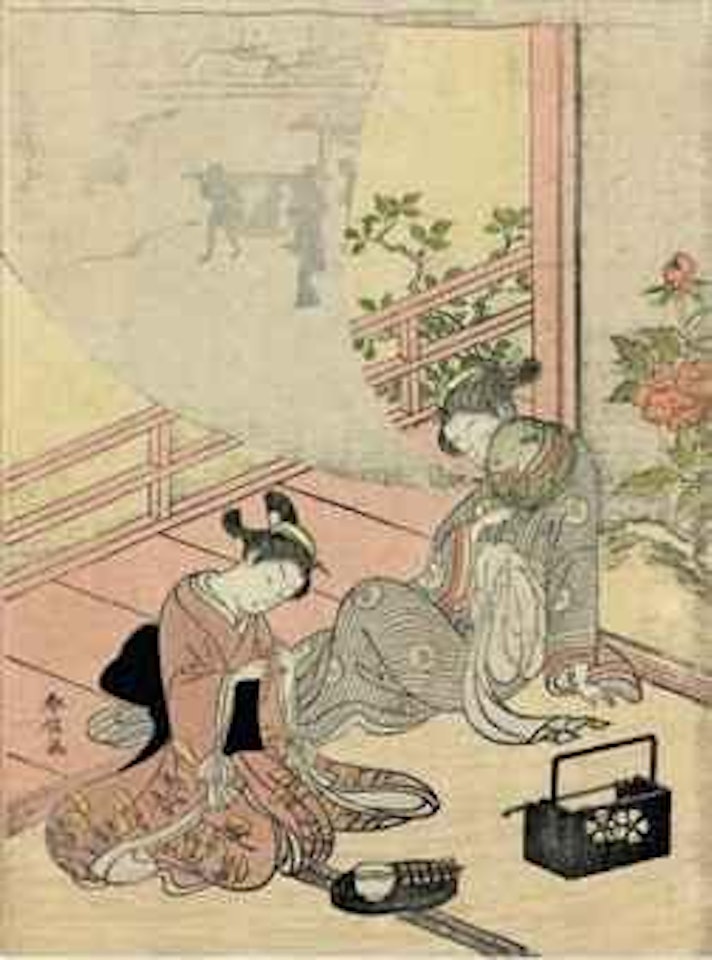 Dreaming beauty and attendant by Suzuki Harunobu