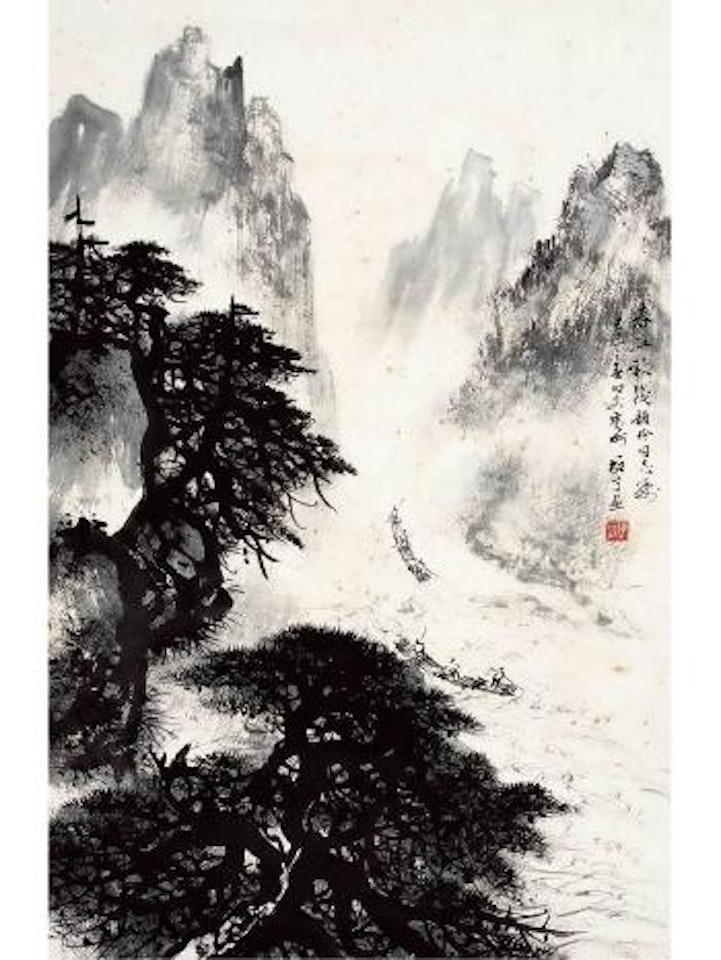 Rafting on the spring river by Li Xiongcai