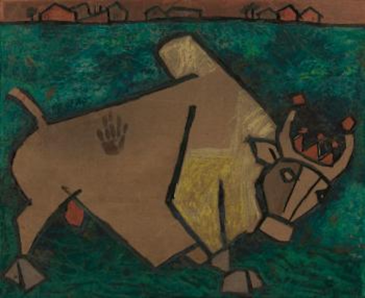 Untitled (Bull) by M.F. Husain