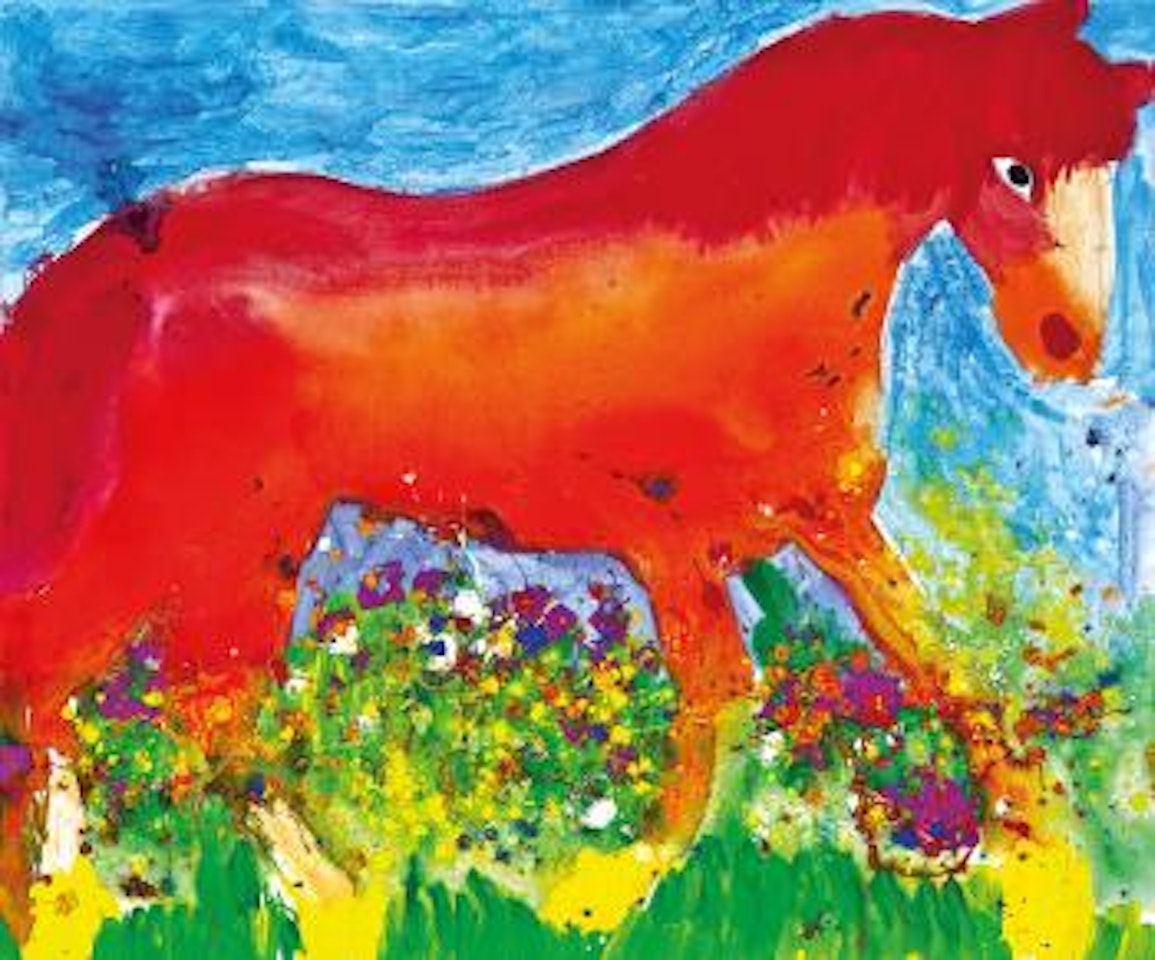Red horse by Walasse Ting